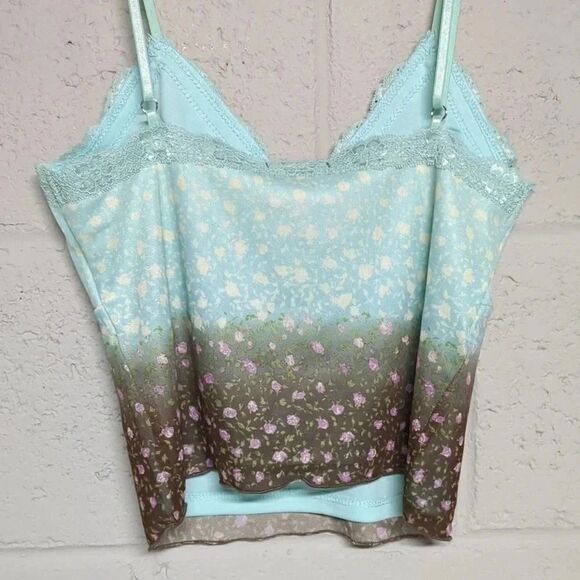 Wild Fable Microfloral Sheer Cottagecore Cropped Camisole Fairycore Size XS - Picture 5 of 7